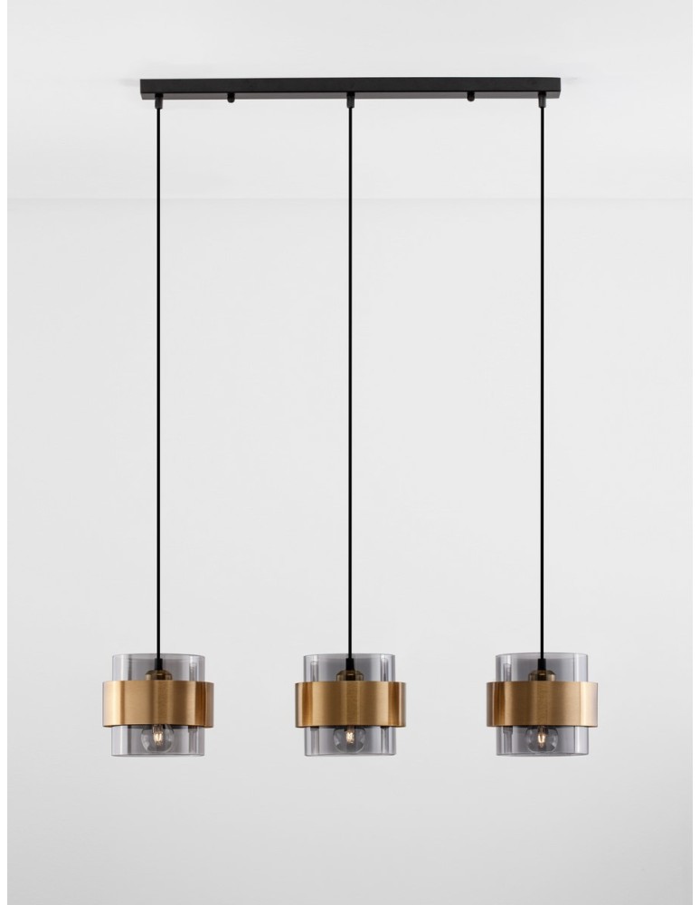 Pendant lamps - Luces Exclusivas VIEJA Pendant Modern gold and gold shades 3xΕ27 max 12W LE42625 - product kolory-swiatla.pl 2