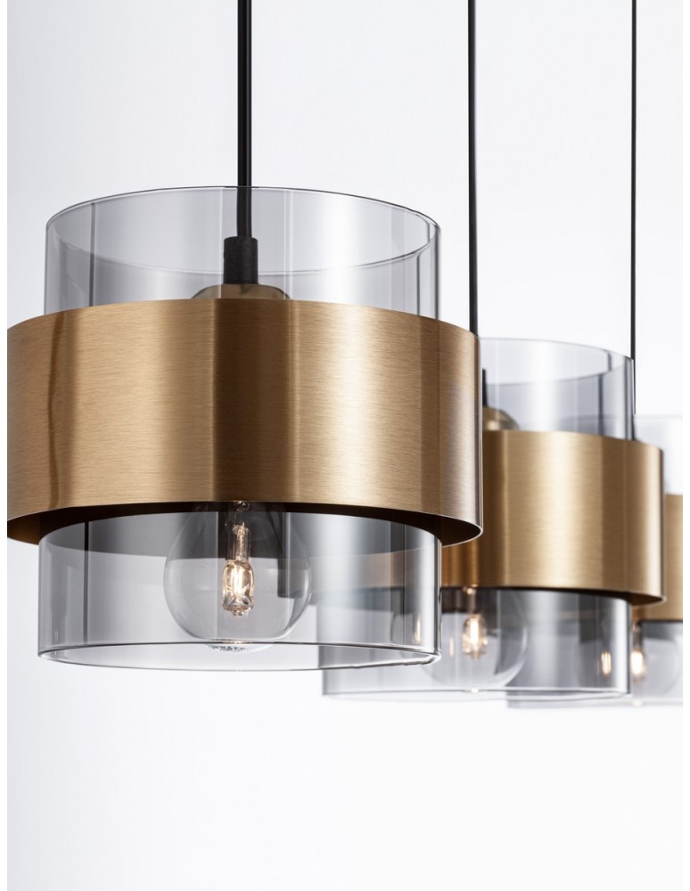 Pendant lamps - Luces Exclusivas VIEJA Pendant Modern gold and gold shades 3xΕ27 max 12W LE42625 - product kolory-swiatla.pl 3