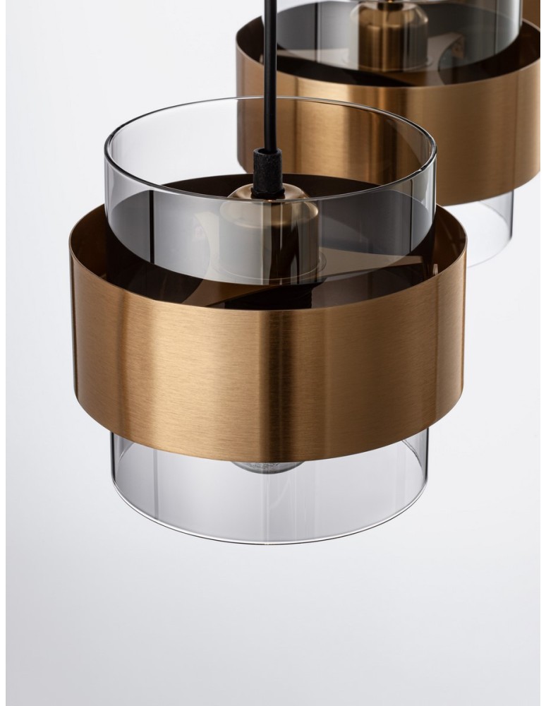 Pendant lamps - Luces Exclusivas VIEJA Pendant Modern gold and gold shades 3xΕ27 max 12W LE42625 - product kolory-swiatla.pl 5