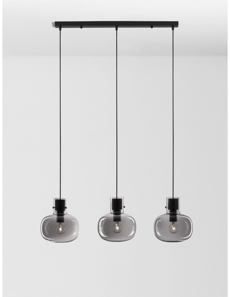 Pendant lamps - Luces Exclusivas PADRE Pendant Modern Black 3xΕ27 max 12W LE42630 - product kolory-swiatla.pl 3
