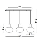 Pendant lamps - Luces Exclusivas PADRE Pendant Modern Black 3xΕ27 max 12W LE42630 - product 6