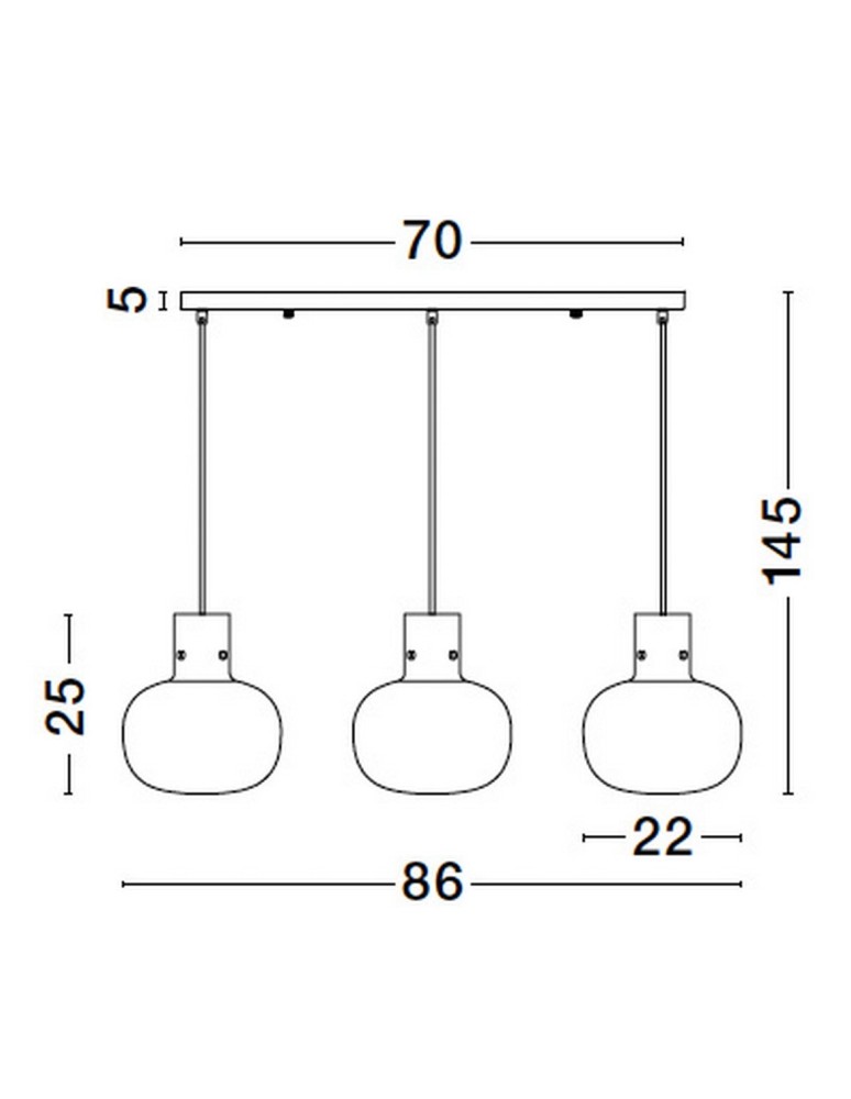 Pendant lamps - Luces Exclusivas PADRE Pendant Modern Black 3xΕ27 max 12W LE42630 - product kolory-swiatla.pl 6