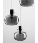 Pendant lamps - Luces Exclusivas PADRE Pendant Modern Black 3xΕ27 max 12W LE42631 - product 2