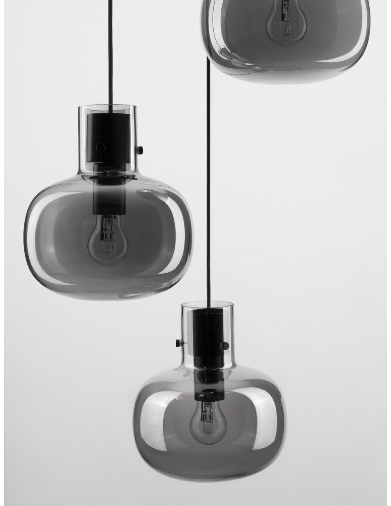 Pendant lamps - Luces Exclusivas PADRE Pendant Modern Black 3xΕ27 max 12W LE42631 - product kolory-swiatla.pl 2