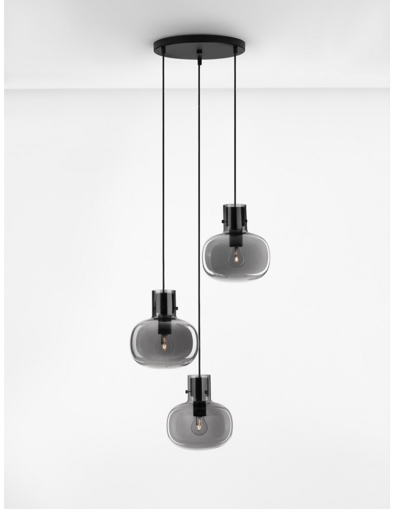 Pendant lamps - Luces Exclusivas PADRE Pendant Modern Black 3xΕ27 max 12W LE42631 - product kolory-swiatla.pl 3