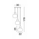 Luces Exclusivas PADRE Wisząca Nowoczesna czarny 3xΕ27 max 12W LE42631