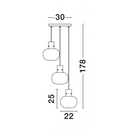 Luces Exclusivas PADRE Wisząca Nowoczesna czarny 3xΕ27 max 12W LE42631