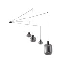 Pendant lamps - Luces Exclusivas PADRE Pendant Modern black 4xΕ27 max 12W LE42632 - product 1