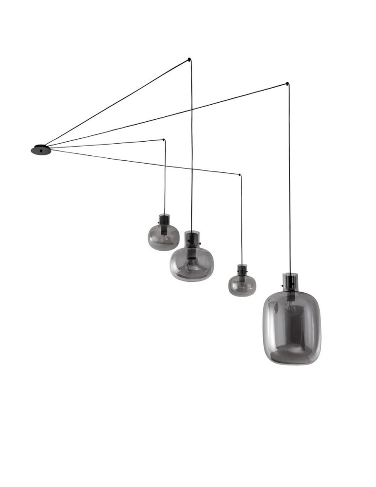 Pendant lamps - Luces Exclusivas PADRE Pendant Modern black 4xΕ27 max 12W LE42632 - product kolory-swiatla.pl 1