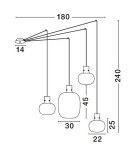 Pendant lamps - Luces Exclusivas PADRE Pendant Modern black 4xΕ27 max 12W LE42632 - product 6