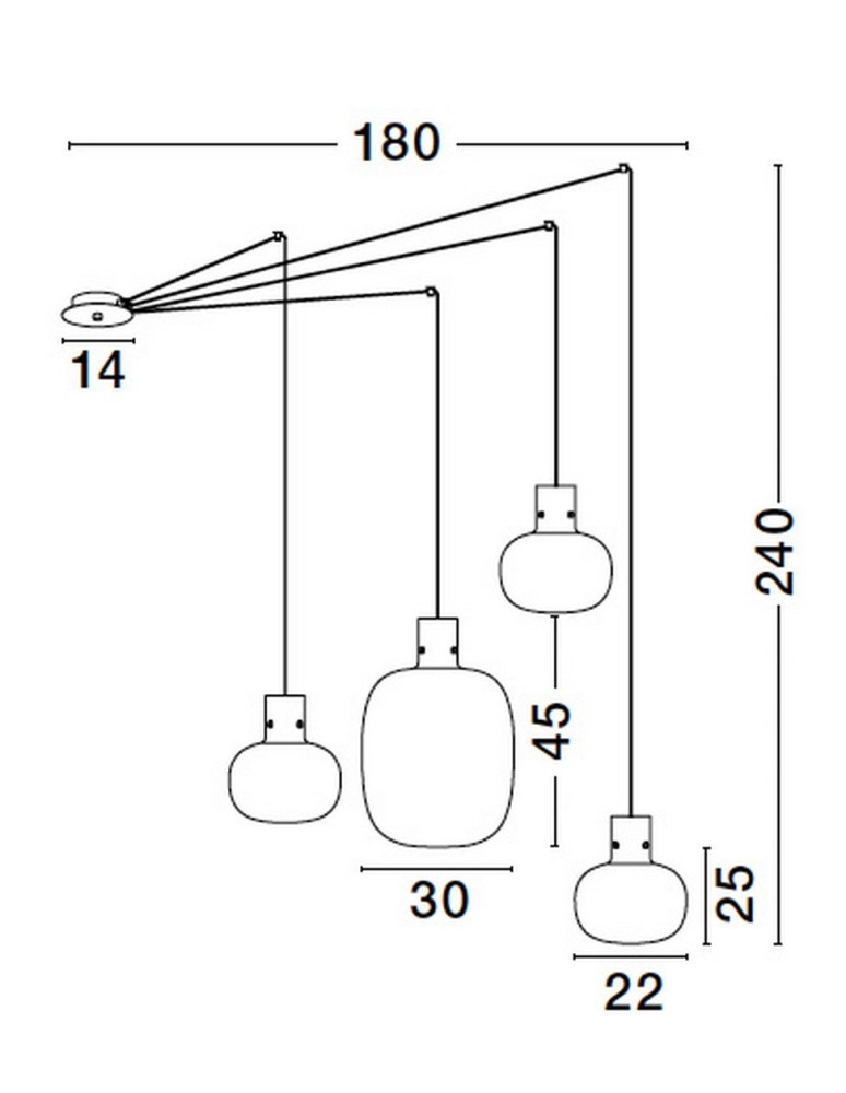 Pendant lamps - Luces Exclusivas PADRE Pendant Modern black 4xΕ27 max 12W LE42632 - product kolory-swiatla.pl 6