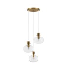 Pendant lamps - Luces Exclusivas PADRE Pendant Modern gold and gold shades 3xΕ27 max 12W LE42634 - product 1