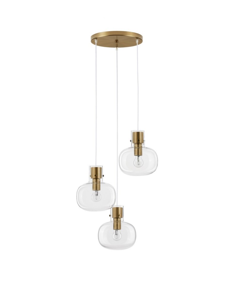 Pendant lamps - Luces Exclusivas PADRE Pendant Modern gold and gold shades 3xΕ27 max 12W LE42634 - product kolory-swiatla.pl 1