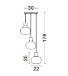 Pendant lamps - Luces Exclusivas PADRE Pendant Modern gold and gold shades 3xΕ27 max 12W LE42634 - product 6