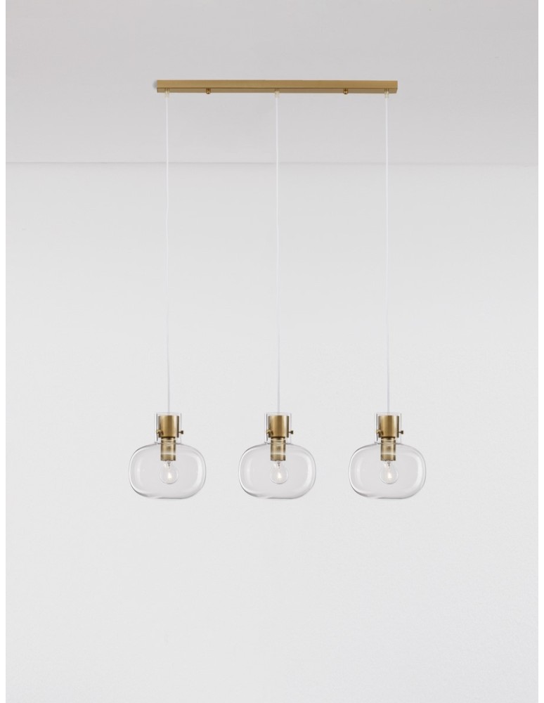 Pendant lamps - Luces Exclusivas PADRE Pendant Modern gold and gold shades 3xΕ27 max 12W LE42635 - product kolory-swiatla.pl 3