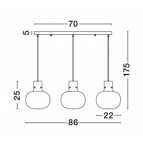 Luces Exclusivas PADRE Wisząca Nowoczesna złoty i odcienie złota 3xΕ27 max 12W LE42635