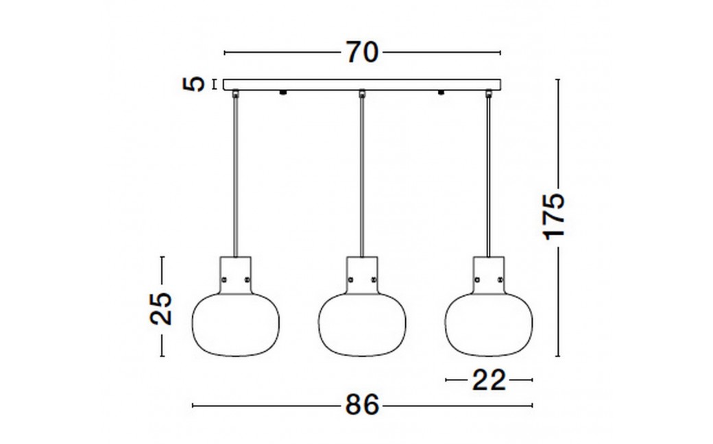 Luces Exclusivas PADRE Wisząca Nowoczesna złoty i odcienie złota 3xΕ27 max 12W LE42635