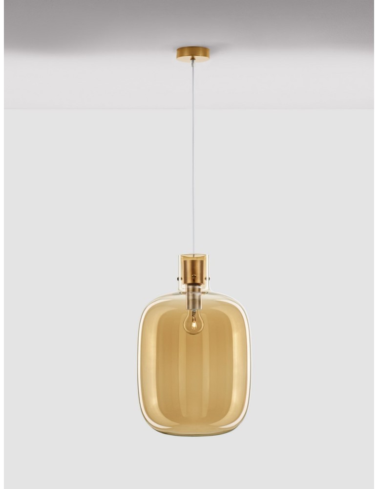 Pendant lamps - Luces Exclusivas PADRE Pendant Modern gold and gold shades 1xΕ27 max 12W LE42637 - product kolory-swiatla.pl 3