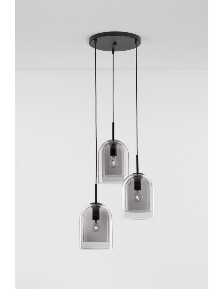 Pendant lamps - Luces Exclusivas BONAO Pendant Modern Black 3xΕ27 max 12W LE42640 - product kolory-swiatla.pl 3
