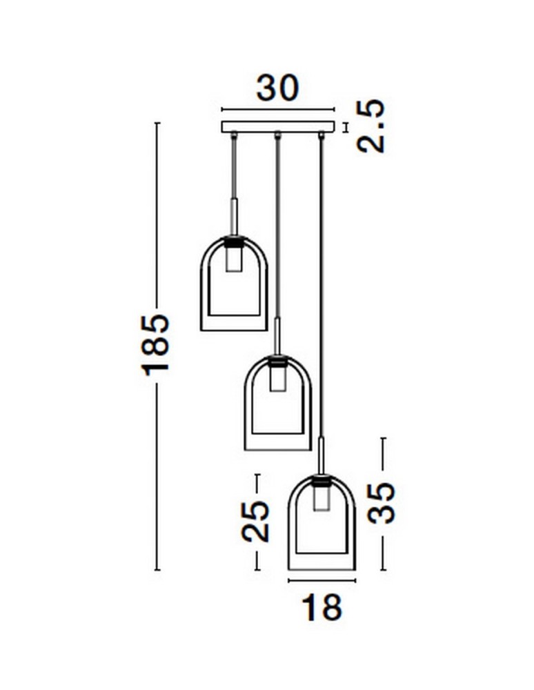 Pendant lamps - Luces Exclusivas BONAO Pendant Modern Black 3xΕ27 max 12W LE42640 - product kolory-swiatla.pl 6