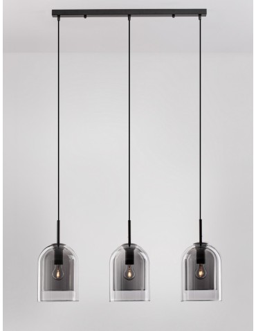 Luces Exclusivas BONAO Pendant Modern Black 3xΕ27 max 12W LE42641 - product 2