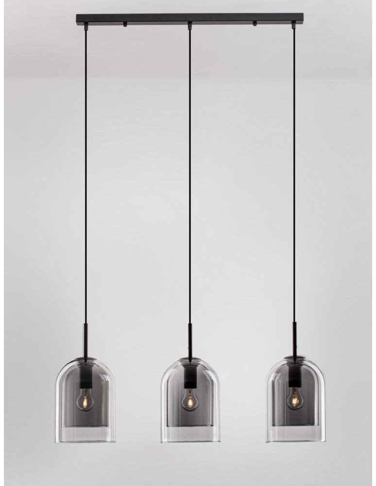 Pendant lamps - Luces Exclusivas BONAO Pendant Modern Black 3xΕ27 max 12W LE42641 - product kolory-swiatla.pl 2