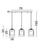 Pendant lamps - Luces Exclusivas BONAO Pendant Modern Black 3xΕ27 max 12W LE42641 - product 5