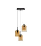 Pendant lamps - Luces Exclusivas BONAO Pendant Modern Black 3xΕ27 max 12W LE42643 - product 1