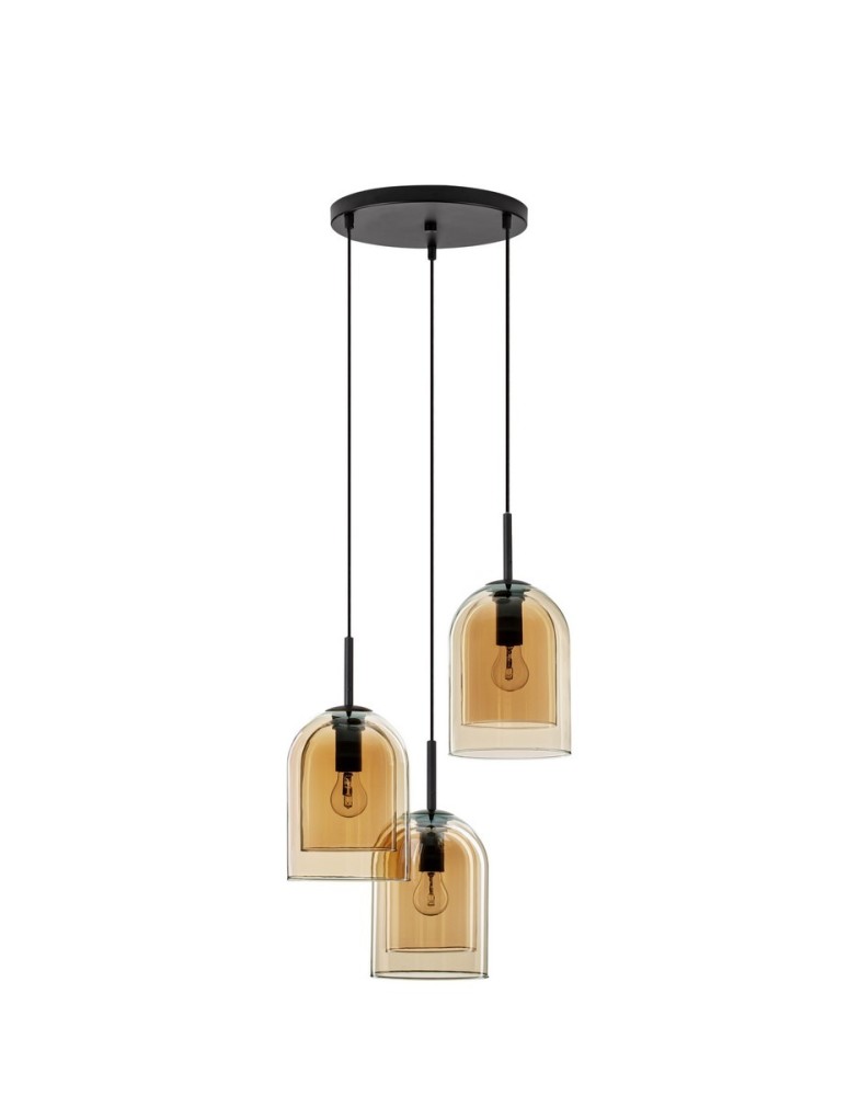 Pendant lamps - Luces Exclusivas BONAO Pendant Modern Black 3xΕ27 max 12W LE42643 - product kolory-swiatla.pl 1