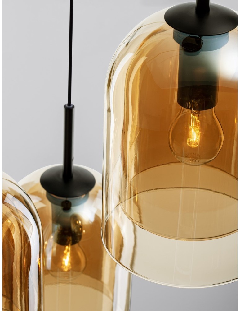 Pendant lamps - Luces Exclusivas BONAO Pendant Modern Black 3xΕ27 max 12W LE42643 - product kolory-swiatla.pl 5