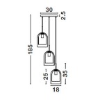 Pendant lamps - Luces Exclusivas BONAO Pendant Modern Black 3xΕ27 max 12W LE42643 - product 6