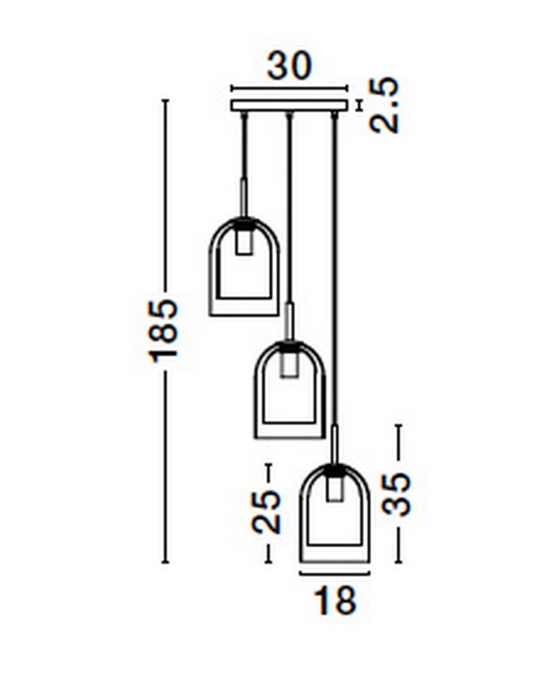 Pendant lamps - Luces Exclusivas BONAO Pendant Modern Black 3xΕ27 max 12W LE42643 - product kolory-swiatla.pl 6