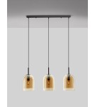Pendant lamps - Luces Exclusivas BONAO Pendant Modern Black 3xΕ27 max 12W LE42644 - product 2