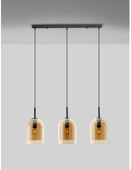 Luces Exclusivas BONAO Pendant Modern Black 3xΕ27 max 12W LE42644 - product 2