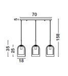 Pendant lamps - Luces Exclusivas BONAO Pendant Modern Black 3xΕ27 max 12W LE42644 - product 6