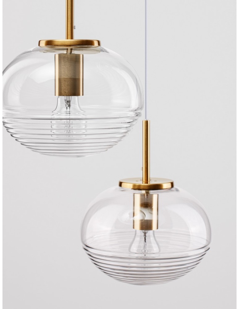 Pendant lamps - Luces Exclusivas HAINA Pendant Modern gold and gold shades 3xΕ27 max 12W LE42646 - product kolory-swiatla.pl 2