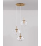 Pendant lamps - Luces Exclusivas HAINA Pendant Modern gold and gold shades 3xΕ27 max 12W LE42646 - product 3