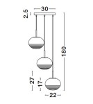 Pendant lamps - Luces Exclusivas HAINA Pendant Modern gold and gold shades 3xΕ27 max 12W LE42646 - product 5