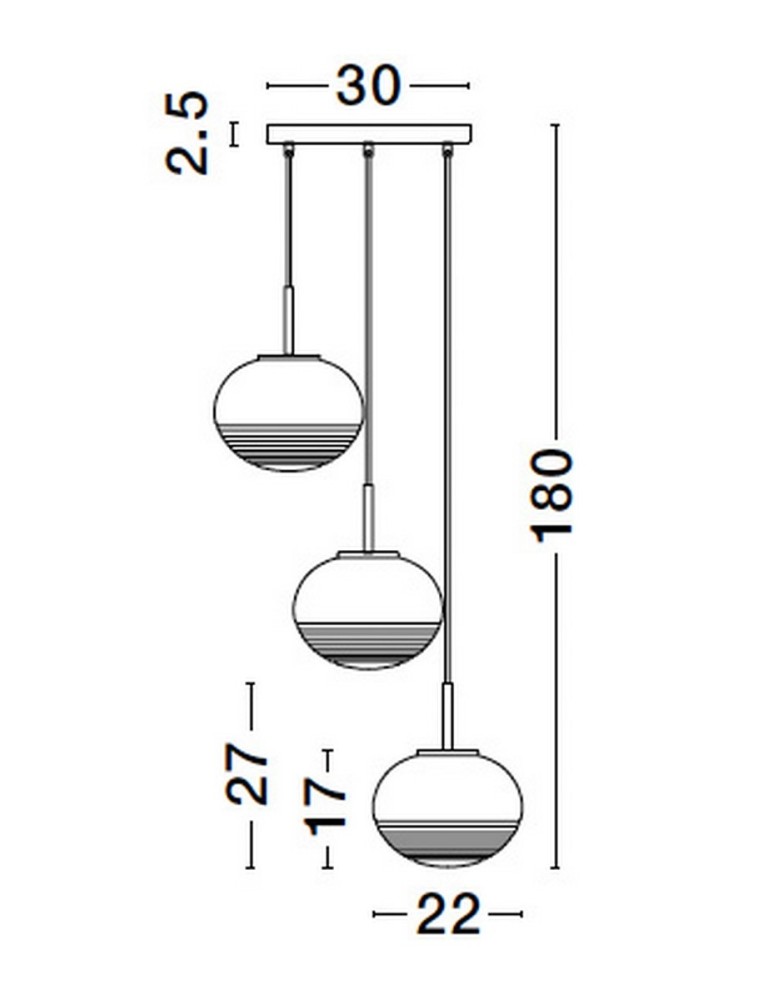 Pendant lamps - Luces Exclusivas HAINA Pendant Modern gold and gold shades 3xΕ27 max 12W LE42646 - product kolory-swiatla.pl 5