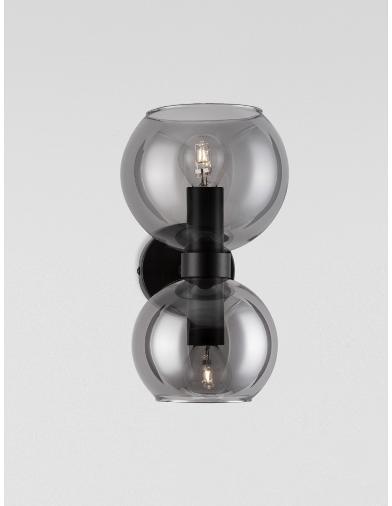 Wall lamps - Luces Exclusivas REPOS Wall-mounted Modern Black 2xE14 max 5W LE42648 - product kolory-swiatla.pl 3