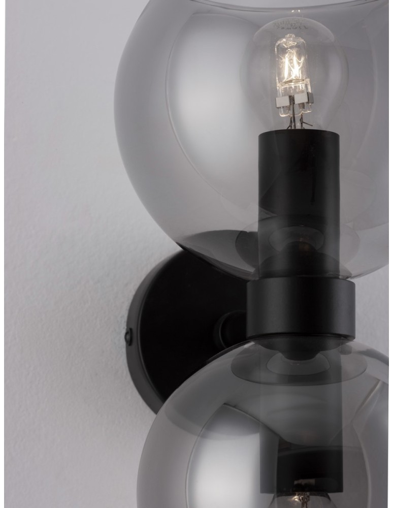 Kinkiety - Luces Exclusivas REPOS Ścienna Nowoczesna czarny 2xE14 max 5W LE42648 - produkt kolory-swiatla.pl 5