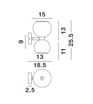 Kinkiety - Luces Exclusivas REPOS Ścienna Nowoczesna czarny 2xE14 max 5W LE42648 - produkt 6