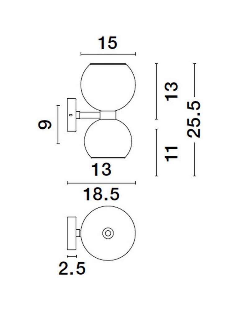 Kinkiety - Luces Exclusivas REPOS Ścienna Nowoczesna czarny 2xE14 max 5W LE42648 - produkt kolory-swiatla.pl 6