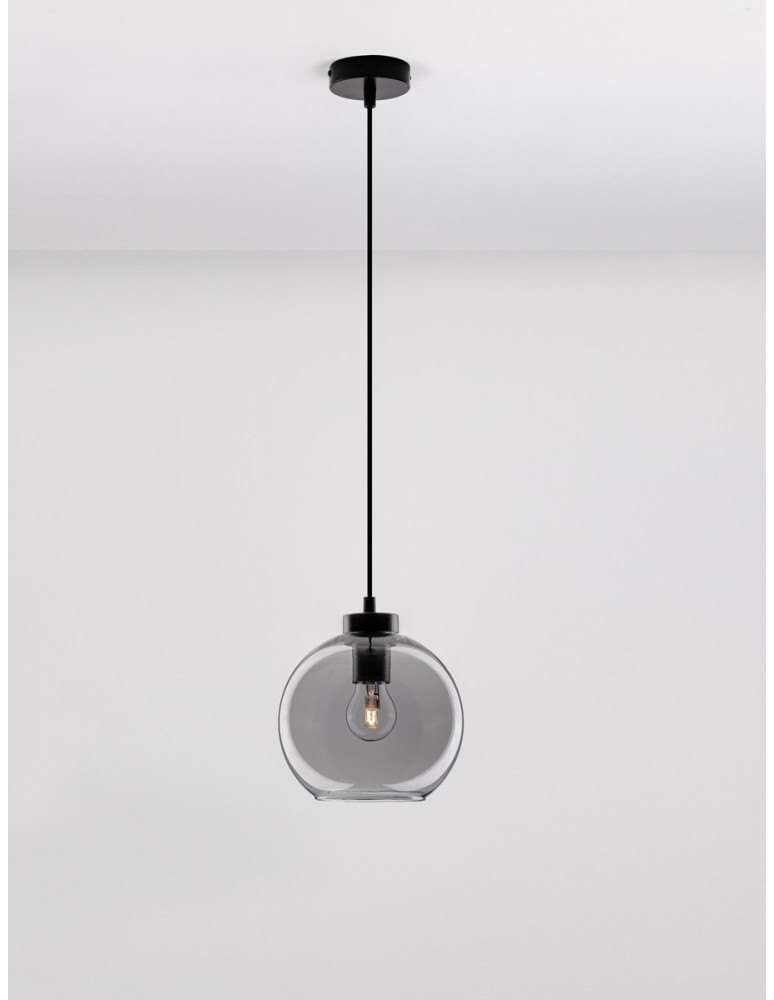Pendant lamps - Luces Exclusivas REPOS Pendant Modern Black 1xΕ27 max 12W LE42649 - product kolory-swiatla.pl 3