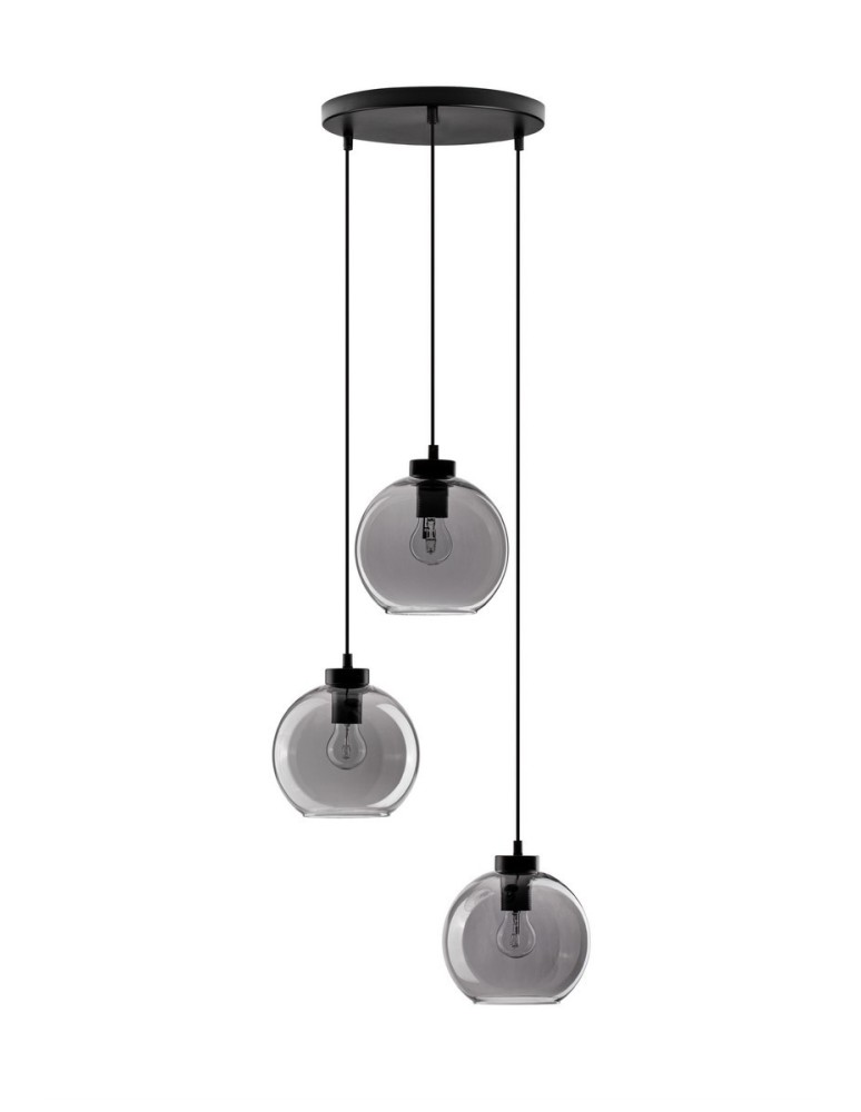 Pendant lamps - Luces Exclusivas REPOS Pendant Modern Black 3xΕ27 max 12W LE42650 - product kolory-swiatla.pl 1