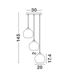 Pendant lamps - Luces Exclusivas REPOS Pendant Modern Black 3xΕ27 max 12W LE42650 - product 4