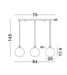 Pendant lamps - Luces Exclusivas REPOS Pendant Modern Black 3xΕ27 max 12W LE42651 - product 4