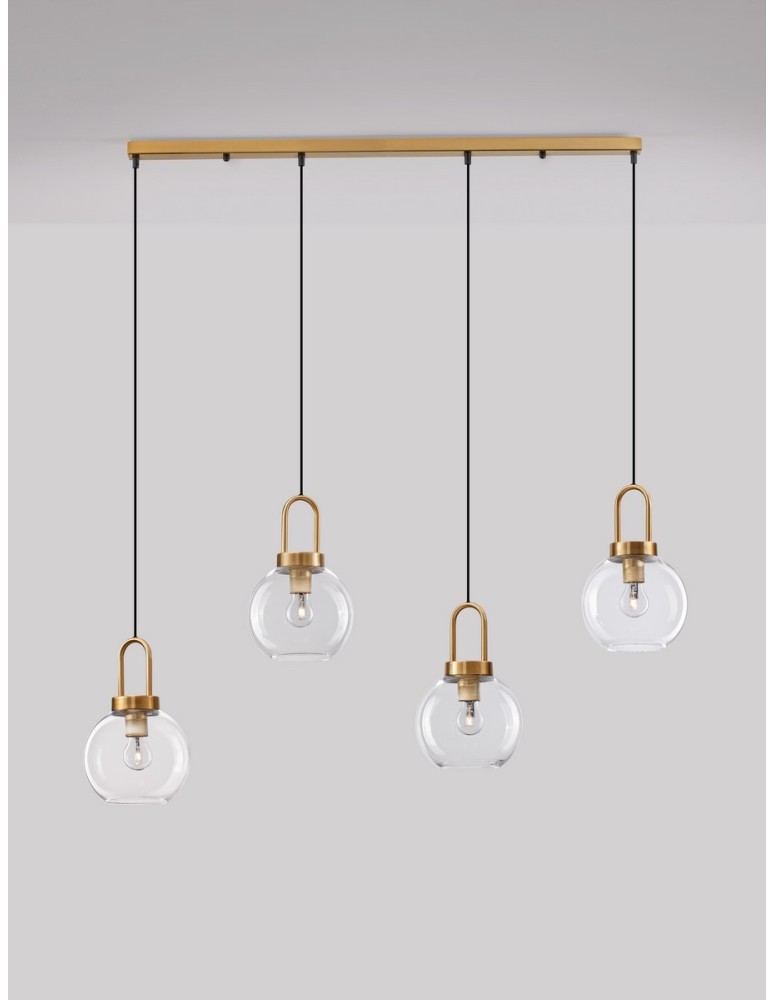 Pendant lamps - Luces Exclusivas BANES Pendant Modern gold and gold shades 4xΕ27 max 12W LE42654 - product kolory-swiatla.pl 2