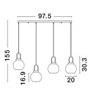 Pendant lamps - Luces Exclusivas BANES Pendant Modern gold and gold shades 4xΕ27 max 12W LE42654 - product 6