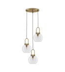 Pendant lamps - Luces Exclusivas BANES Pendant Modern gold and gold shades 3xΕ27 max 12W LE42655 - product 1